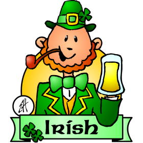 Irish Paddy op St. Patrick's Day, full colour T-shirtontwerp