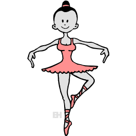 Ballerina, driekleuren T-shirtontwerp