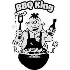 BBQ King, tweekleurig T-shirtontwerp