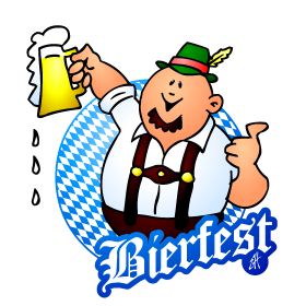 Bierfest II - Hans in lederhosen, full colour T-shirt design