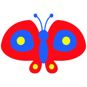 Vlinder, driekleuren T-shirtontwerp