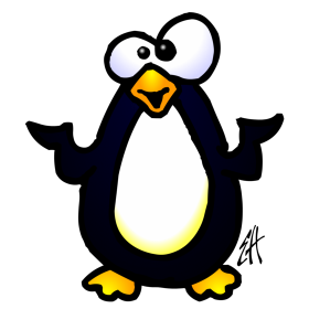Penguin, full colour T-shirt design