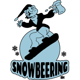 Snowbier of snowboarden, tweekleurig T-shirtontwerp
