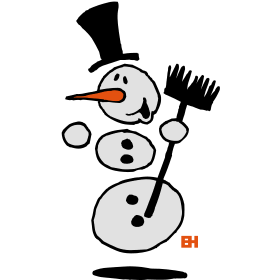 Sneeuwpop dansen, drie kleuren T-shirt design
