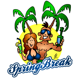Spring Break, full colour T-shirt design