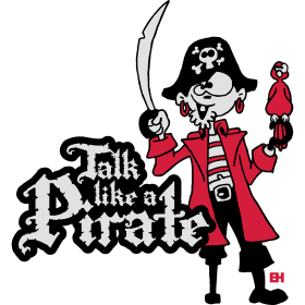 Praat als een piraat, driekleuren T-shirtontwerp