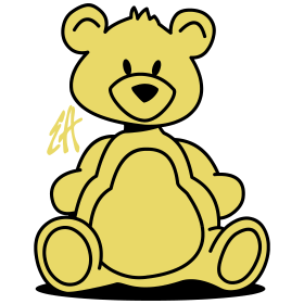 Teddybeer, tweekleurig T-shirtontwerp