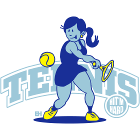 Tennis - Hit'm hard III, driekleurig T-shirtontwerp